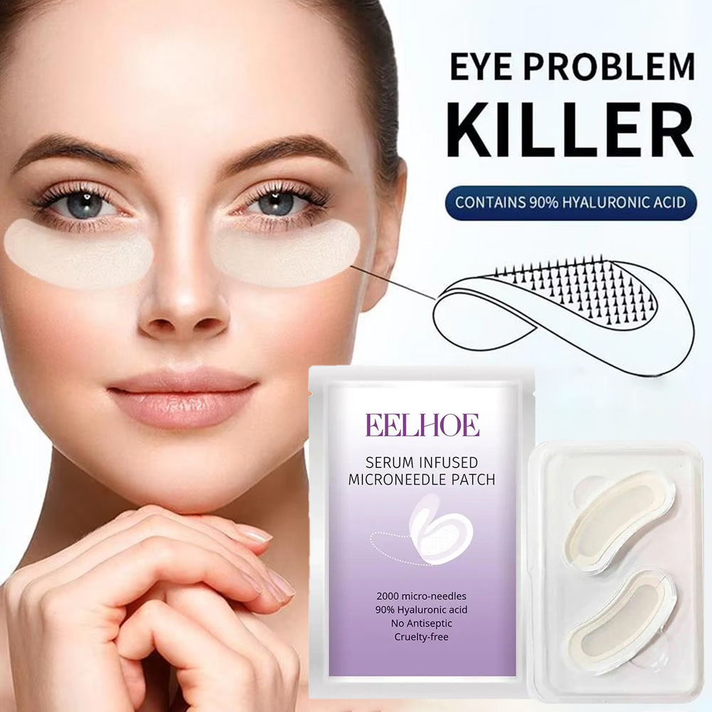 Sheet Mask Collagen - 1 Paar Mikronadel-Augenklappenmaske, Anti-Falten-Pflaster mit Kollagen