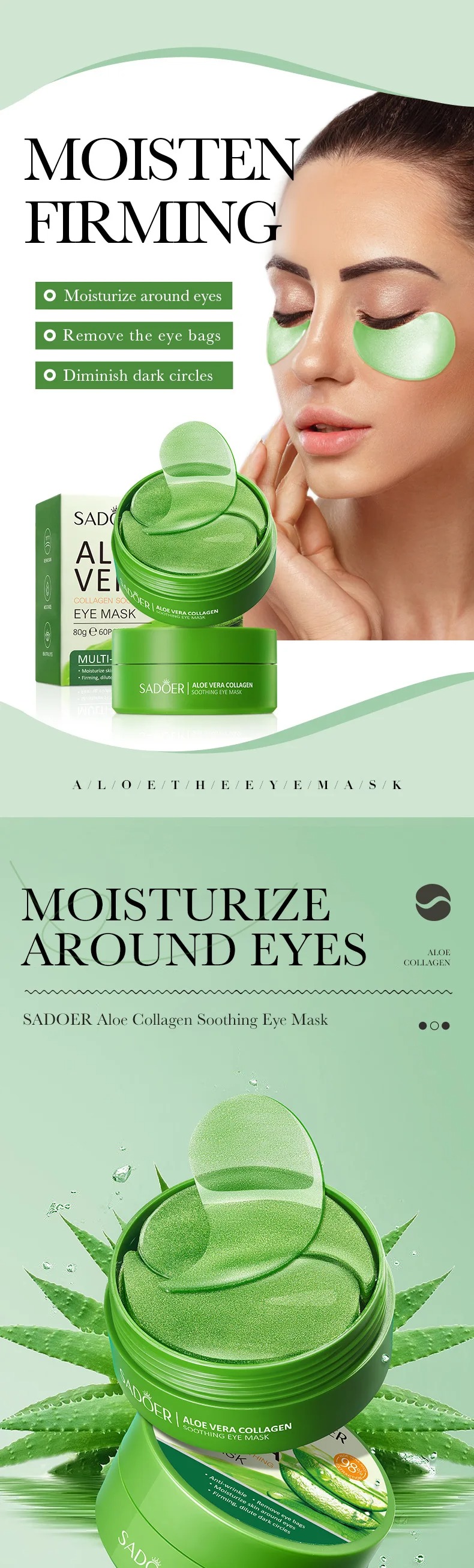 60 stücke Aloe Vera Kollagen A – Sheet Mask Collagen Bewertung und Preis